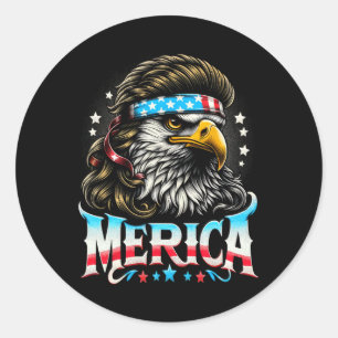 Sticker Rond 4 juillet Aigle Funny Patriotique Juillet 4 Usa Me