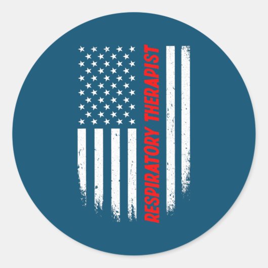 Sticker Rond 4 juillet American Flag Respiratory Therapy (Devant)