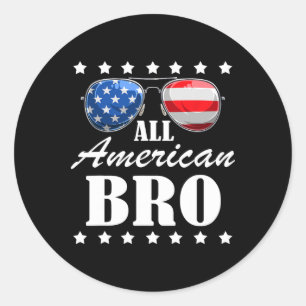 Sticker Rond 4 juillet Amérique fête de l'indépendance Patriot