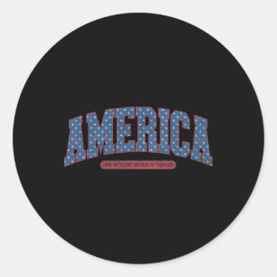 Sticker Rond 4 juillet Amérique Vintage rétro Patriotique Homme