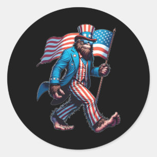 Sticker Rond 4 juillet Chemises Drapeau Patriotique Américain B
