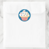 Sticker Rond 4 juillet Cupcake (Sac)