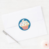 Sticker Rond 4 juillet Cupcake (Enveloppe)