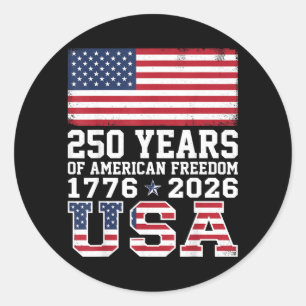 Sticker Rond 4 juillet drapeau américain patriotique 250e