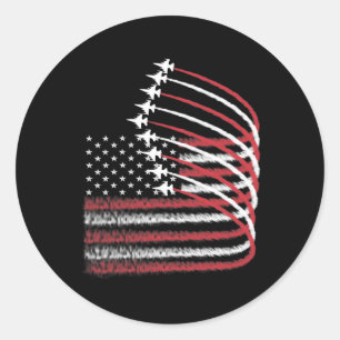 Sticker Rond 4 juillet Drapeau Américain Patriotique Usa Pour M