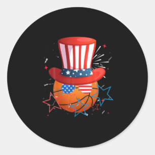 Sticker Rond 4 juillet Drôle Pour Les Amateurs De Basketball