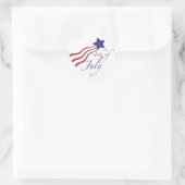 Sticker Rond 4 juillet étoiles et rayures (Sac)