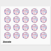 Sticker Rond 4 juillet Fête d'anniversaire de Little Firecracke (Feuille)