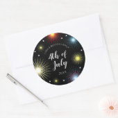 Sticker Rond 4 juillet Fête de famille Fireworks (Enveloppe)