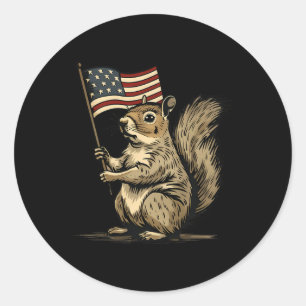 Sticker Rond 4 juillet Fête de l'indépendance Drapeau américain