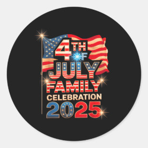 Sticker Rond 4 juillet Fête familiale 2025 Famille Matchin
