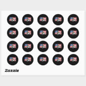 Sticker Rond 4 juillet George Washington équitation Shark Ameri (Feuille)