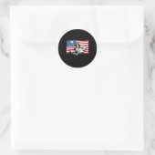 Sticker Rond 4 juillet George Washington équitation Shark Ameri (Sac)