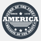 Sticker Rond 4 juillet heureux (Devant)