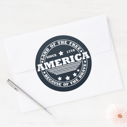 Sticker Rond 4 juillet heureux (Enveloppe)