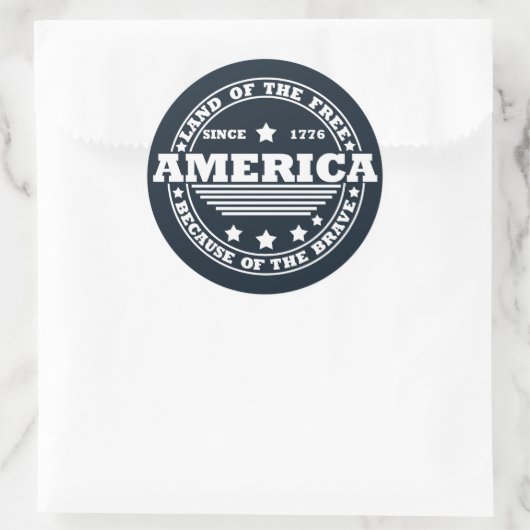 Sticker Rond 4 juillet heureux (Sac)