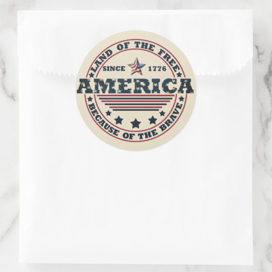 Sticker Rond 4 juillet heureux (Sac)