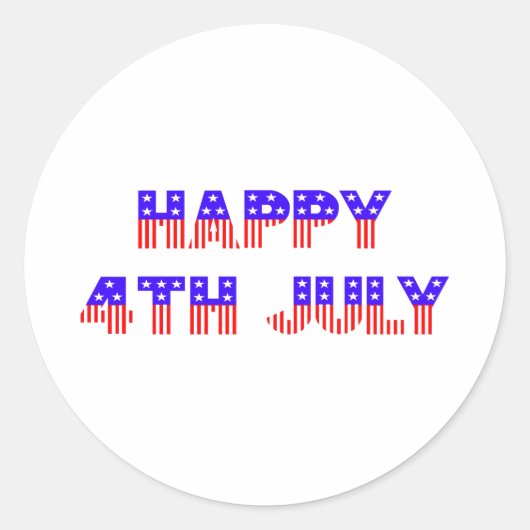 Sticker Rond 4 juillet heureux (Devant)