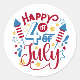 Sticker Rond 4 juillet heureux