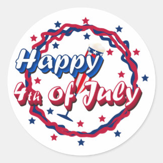 Sticker Rond 4 juillet heureux