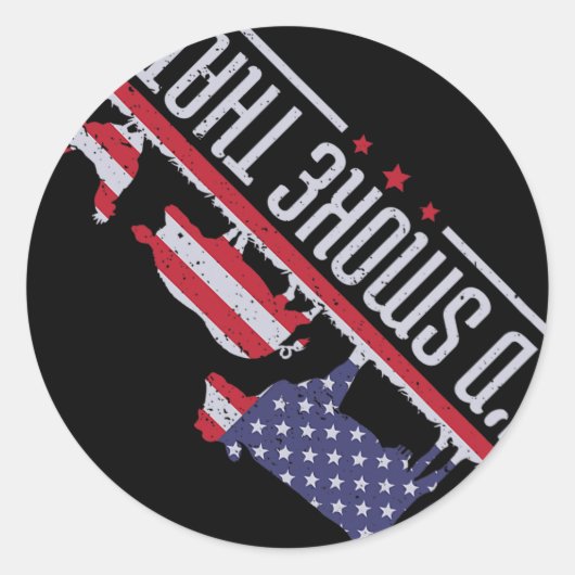 Sticker Rond 4 juillet I' ; d Fumer que Patriot Barbecue C (Devant)