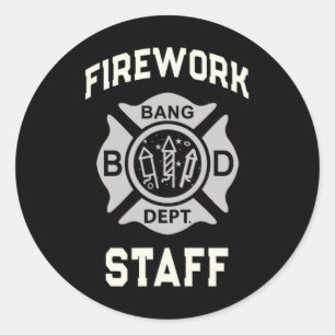 Sticker Rond 4 juillet Incendie de l'équipe de pompier sécurité