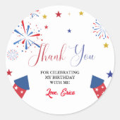Sticker Rond 4 juillet Indépendance Anniversaire Merci (Devant)
