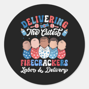 Sticker Rond 4 juillet Infirmière et travail & Livraison Pa