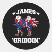 Sticker Rond 4 juillet James Madison Griddy James Griddin (Devant)