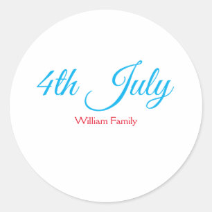 Sticker Rond 4 juillet jour d'indépendance ajouter nom texte pe
