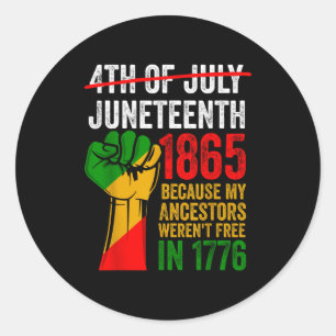 Sticker Rond 4 juillet Juneteenth 1865 pour hommes femmes - noi
