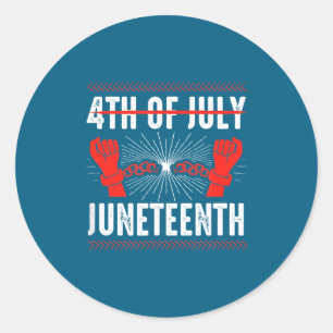 Sticker Rond 4 juillet juneteenth fête de l'indépendance noir