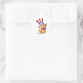 Sticker Rond 4 juillet Kitten orange (Sac)