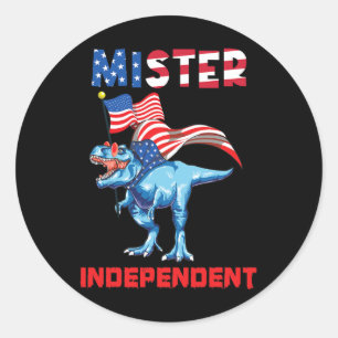 Sticker Rond 4 juillet Mister Independent Usa Drapeau Patriotiq