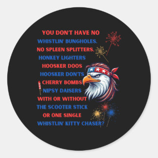 Sticker Rond 4 juillet Mullet Eagle Vous n'avez pas de Whistli