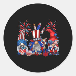 Sticker Rond 4 juillet nains patriotique drôle indépendance