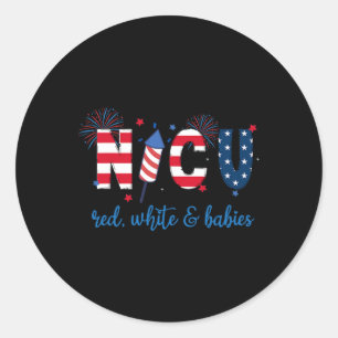 Sticker Rond 4 juillet Nicu Infirmière Néonatal Infirmière Icu
