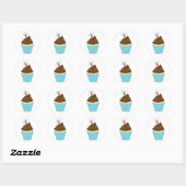 Sticker Rond 4 juillet Party Cupcake (Feuille)