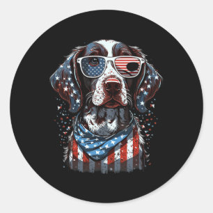 Sticker Rond 4 juillet Patriotique Allemand Raccourci Pointer D