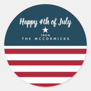 Sticker Rond 4 juillet Patriotique Rouge Bleu Blanc Personnalis