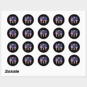 Sticker Rond 4 juillet Popsicle Patriotic American Flag Memor (Feuille)