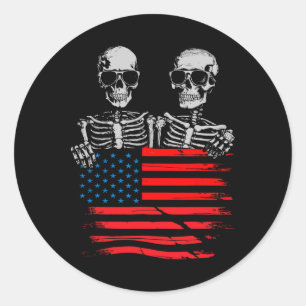 Sticker Rond 4 juillet Pour Les Femmes Hommes Drapeau Américain
