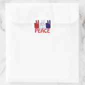 Sticker Rond 4 juillet Rouge Blanc & Bleu Paix 1,5" (Sac)