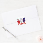 Sticker Rond 4 juillet Rouge Blanc & Bleu Paix 1,5" (Enveloppe)
