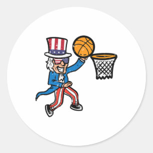 Sticker Rond 4 juillet Sketll Oncle Sam America Hommes garçons
