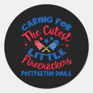 Sticker Rond 4 juillet Travail Et Livraison Mid Ld Postpum Doul