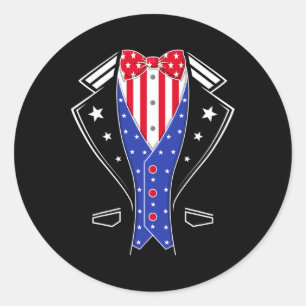 Sticker Rond 4 juillet Tuxedo Boys Enfants Ados