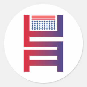 Sticker Rond 4 juillet usa/eeuu texto simplificado par Masanser
