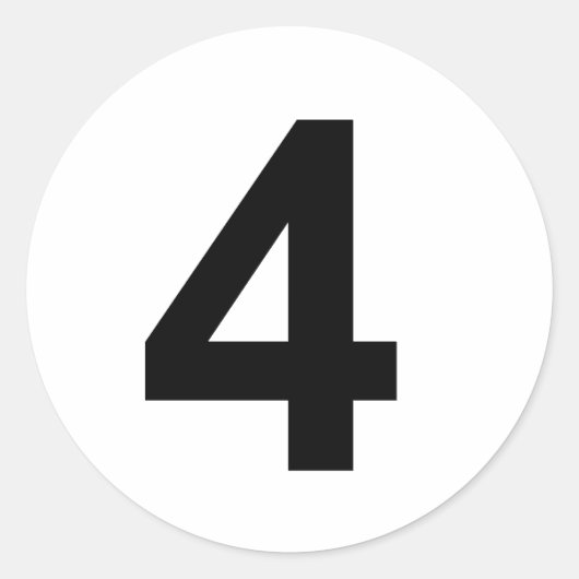 Sticker Rond 4 - numéro quatre (Devant)