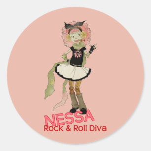 Sticker Rond 4 Petits monstres - Nessa